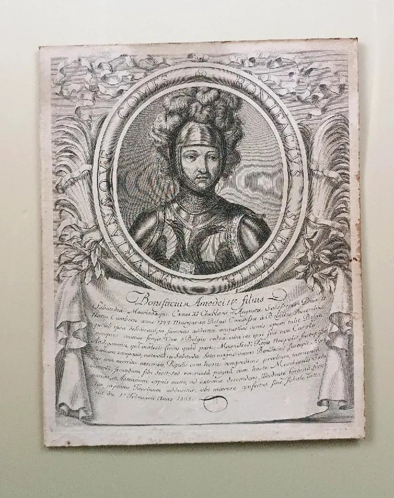 Bonifacio I di Savoia, acquaforte, '700 1