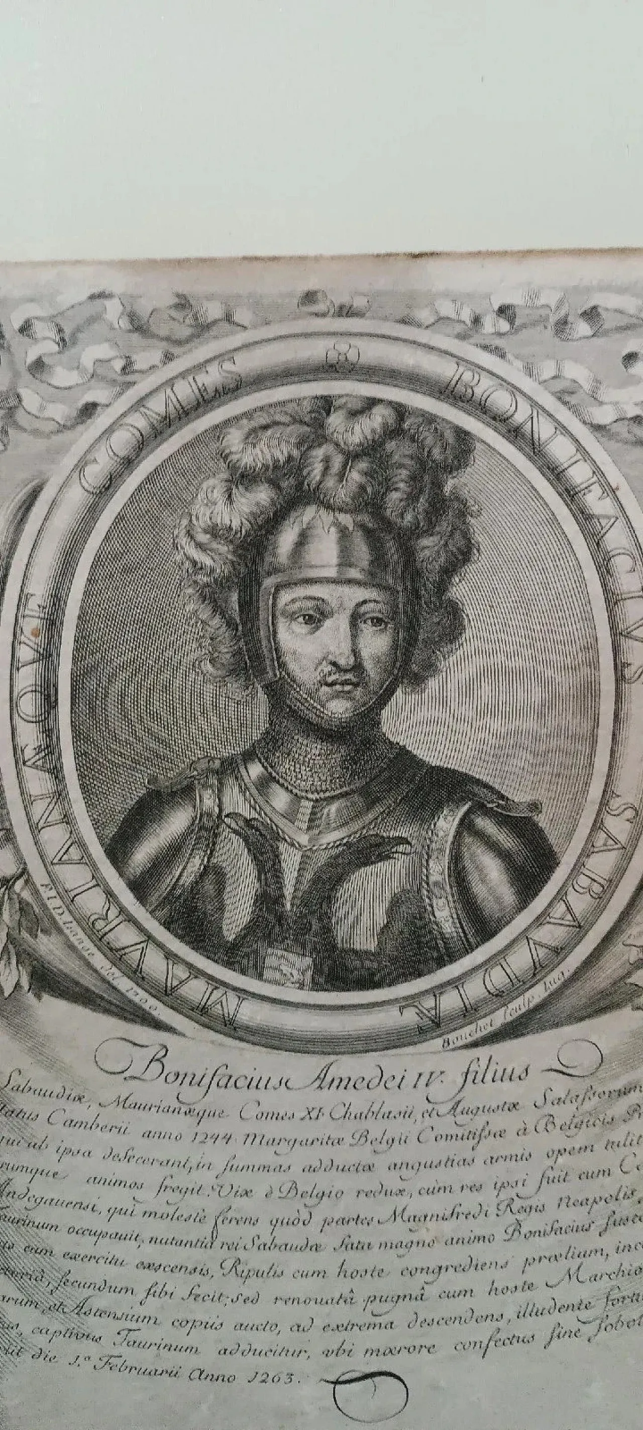 Bonifacio I di Savoia, acquaforte, '700 3