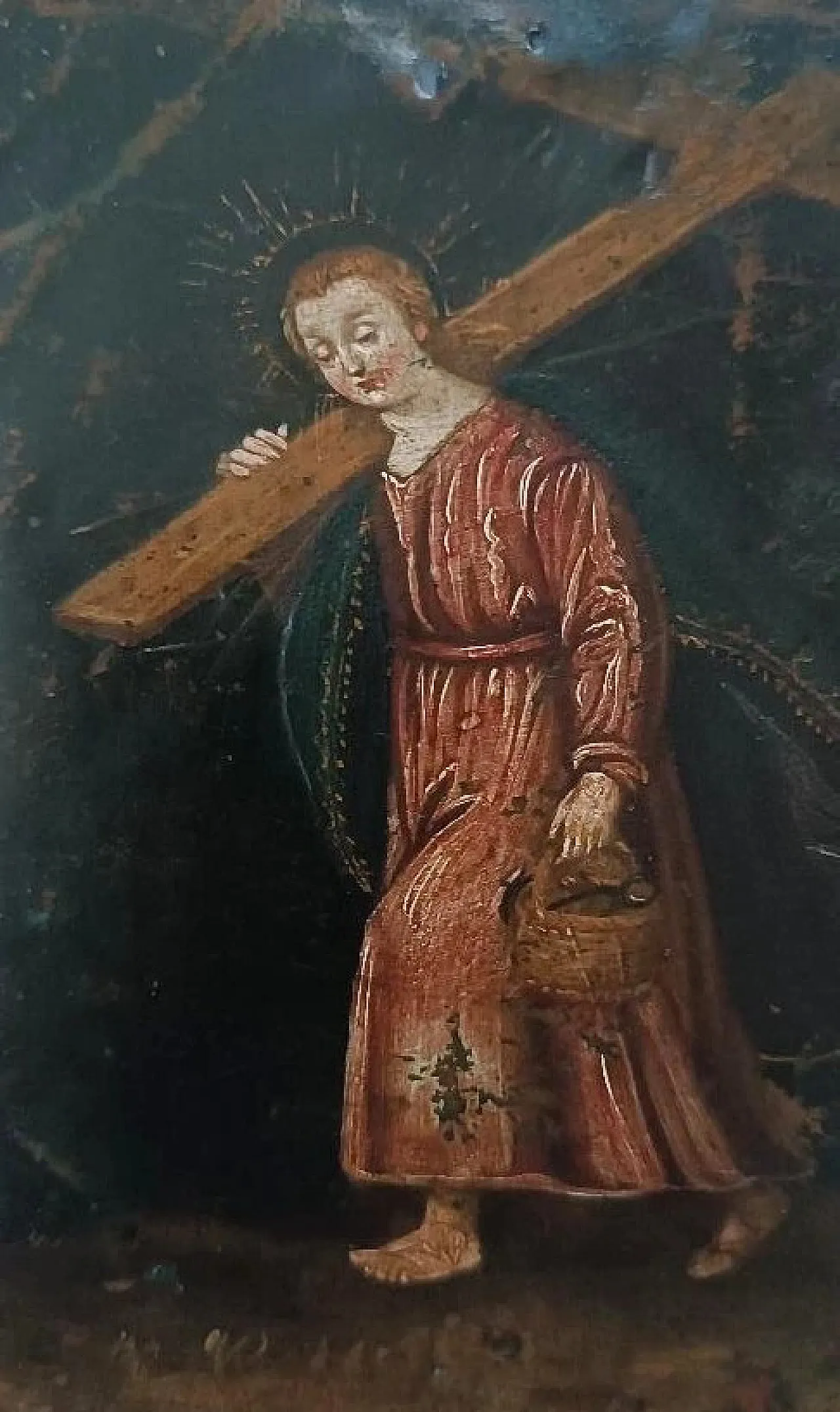 Saint Christopher, small painting on copper, 18th century 3