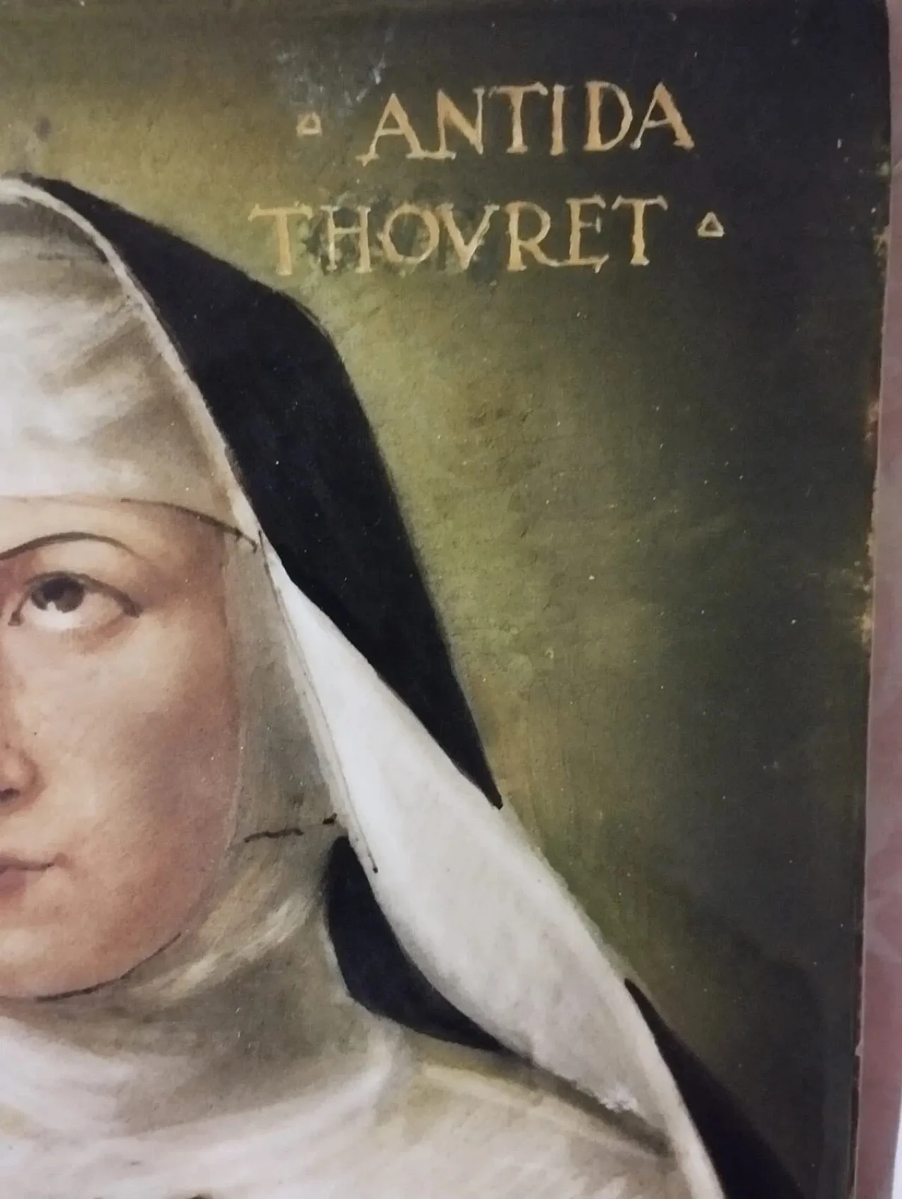 Painted majolica Tile of Saint Joan Antide Thouret, 19th Century 3