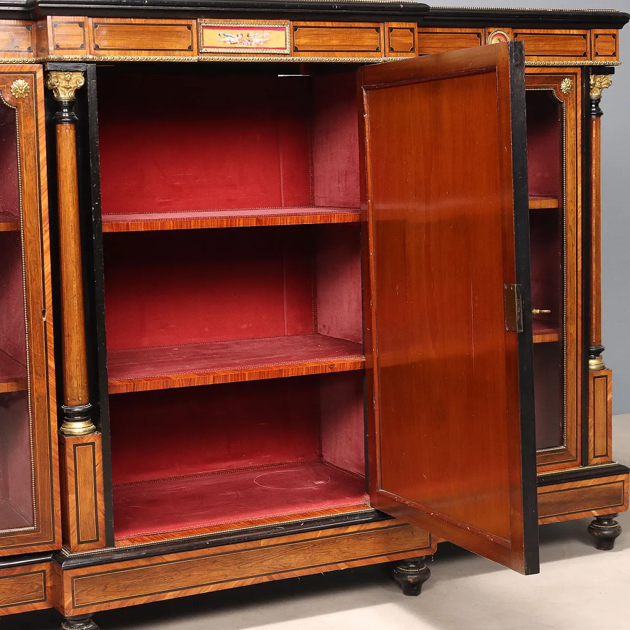 Credenza Vittoriana in palissandro e bois de rose, '800 3