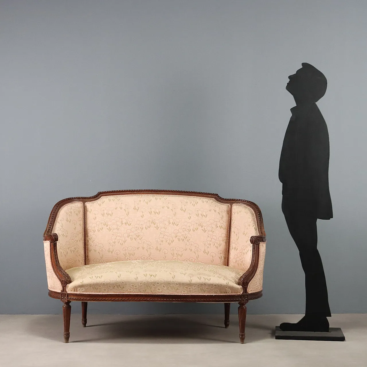 Divano in noce in stile neoclassico, fine '800 3