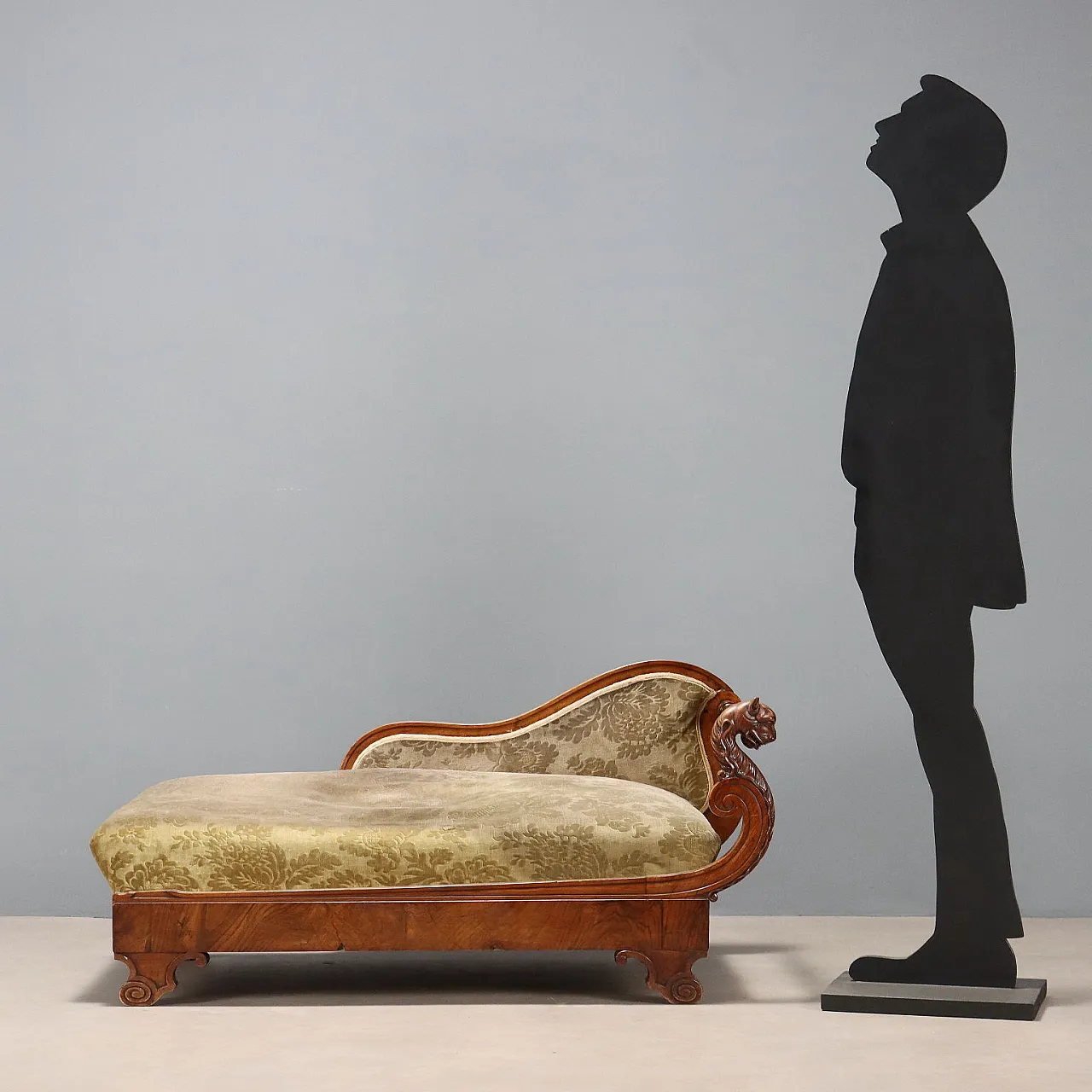 Dormeuse in noce con seduta e schienale imbottiti, metà '800 3