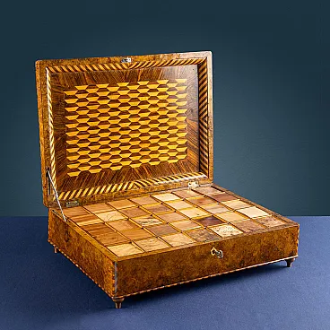 Scrigno campionario in legno Carlo X, '800