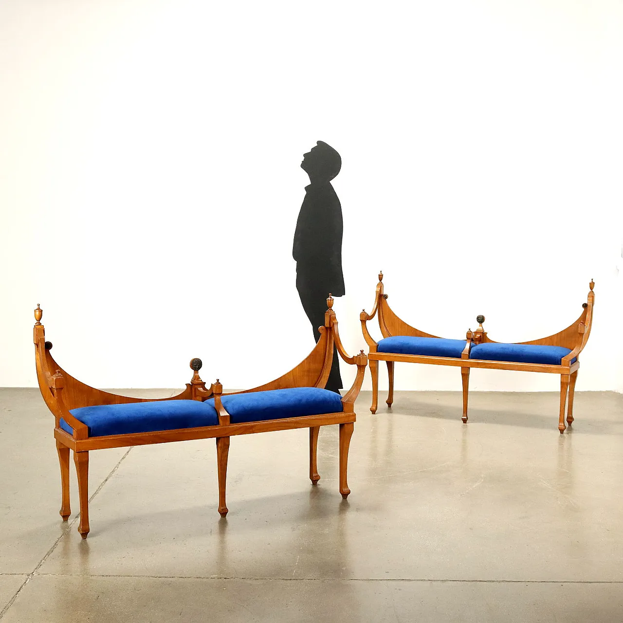 Coppia di Panchette in Stile Biedermeier in ciliegio, '900 3