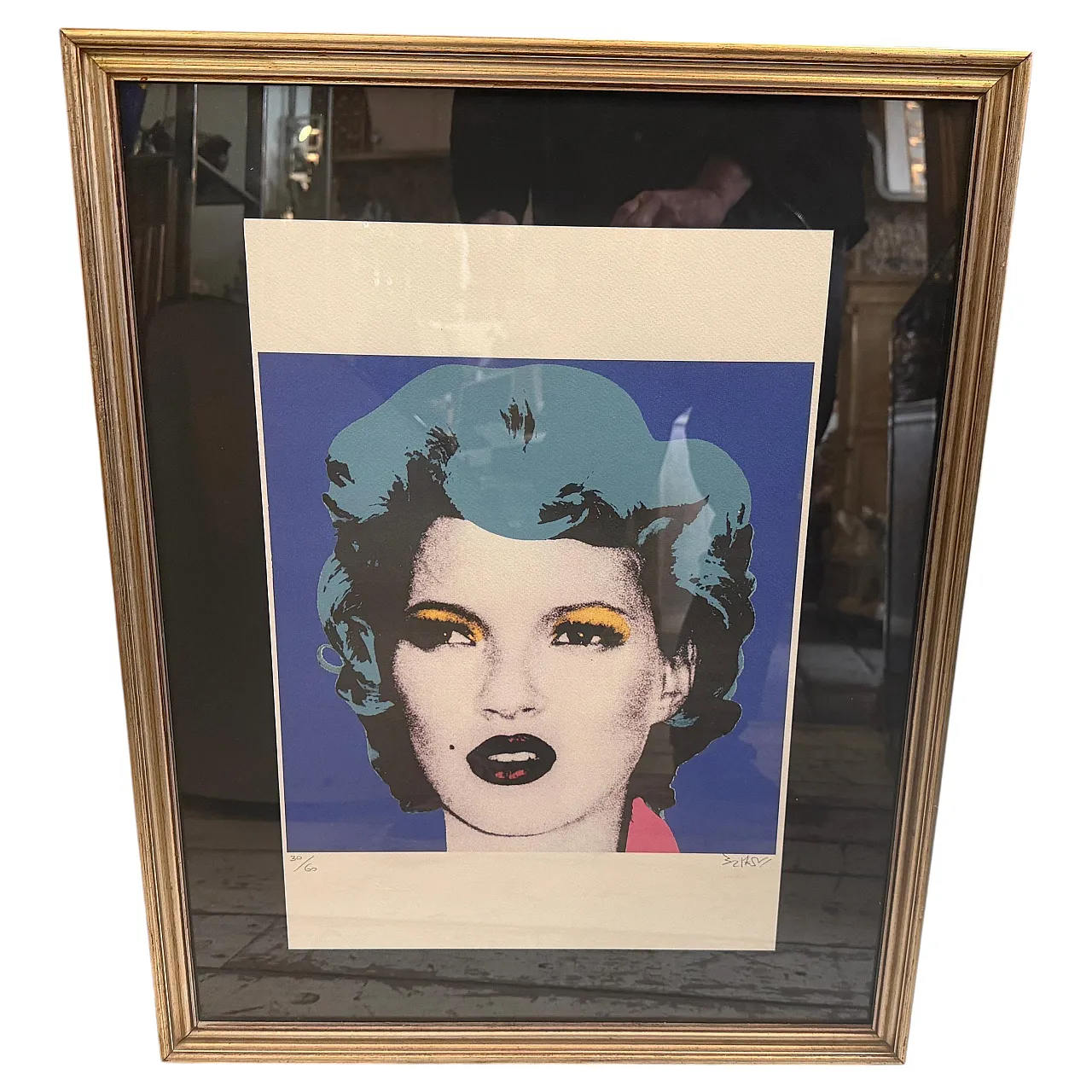 Litografia di Banksy con cornice di Kate Moss 30/60, anni 2000 1
