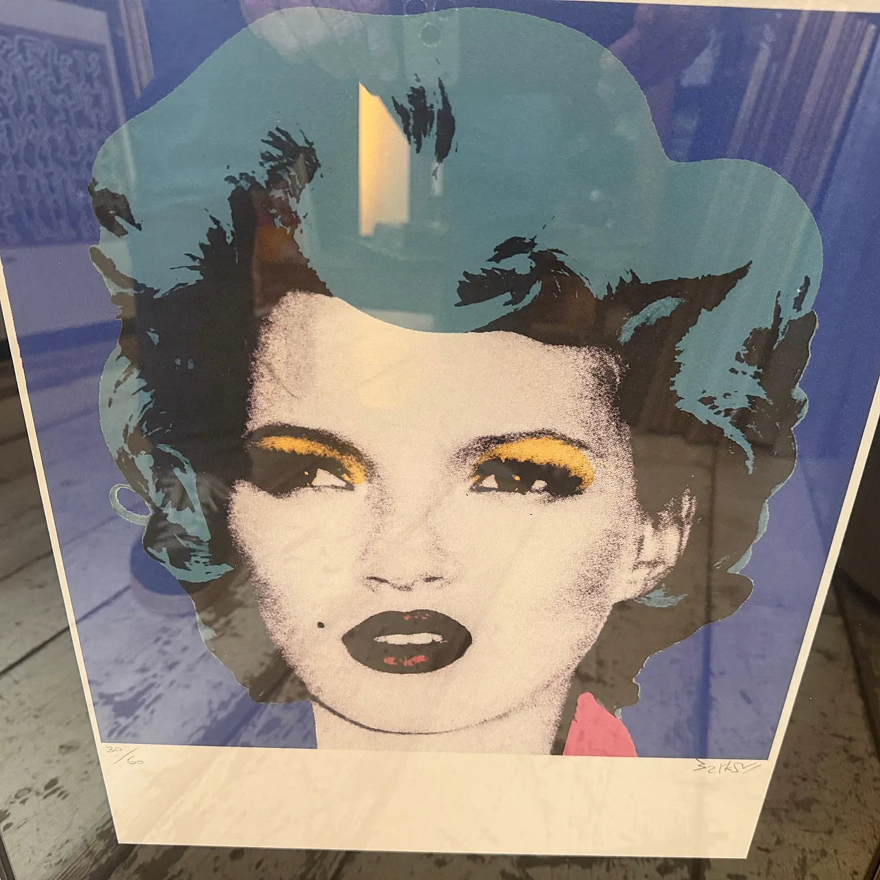 Litografia di Banksy con cornice di Kate Moss 30/60, anni 2000 2