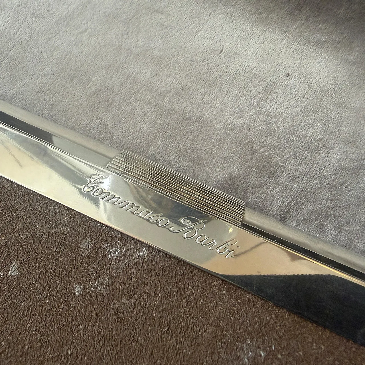 Silver plated and mirrored glass tray by Tommaso Barbi, 1970s 4