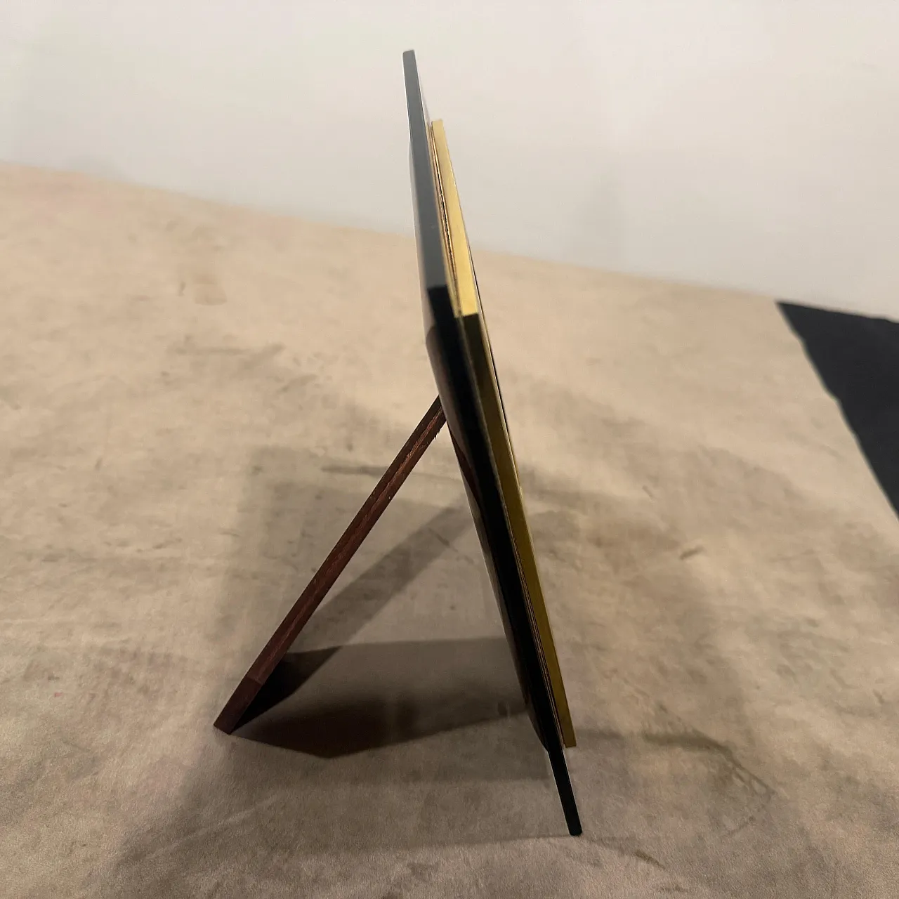 Brass and smoked glass luxury picture frame, 1960s 4