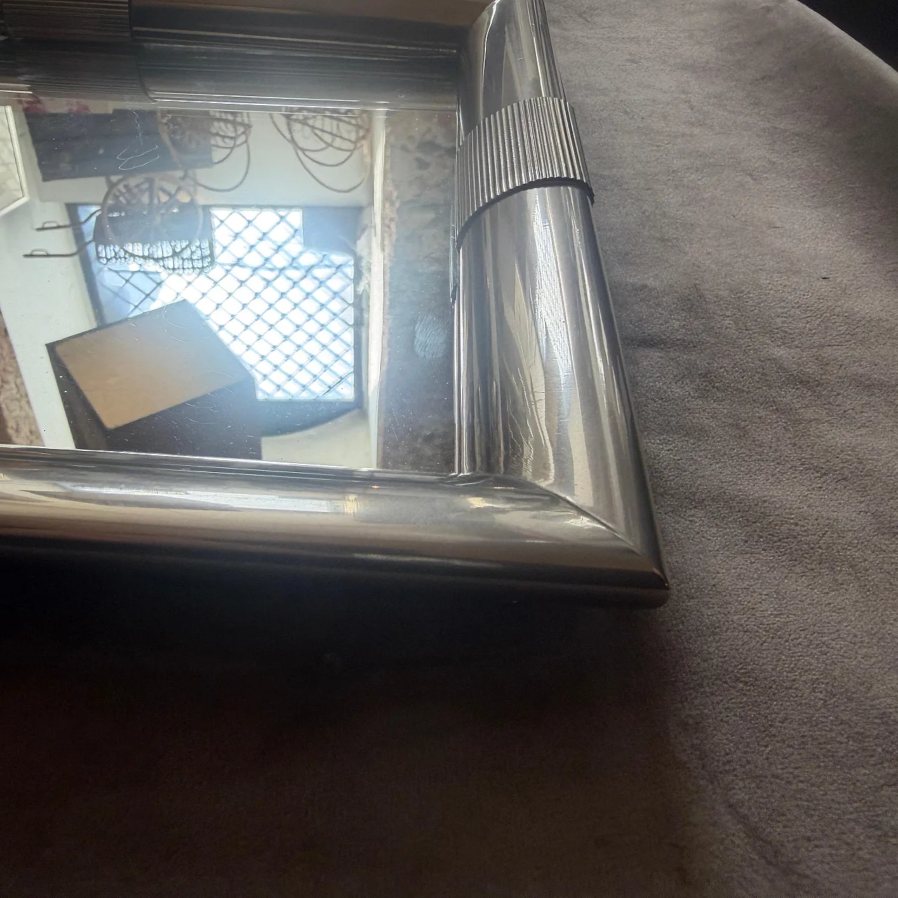 Silver plated and mirrored glass tray by Tommaso Barbi, 1970s 5