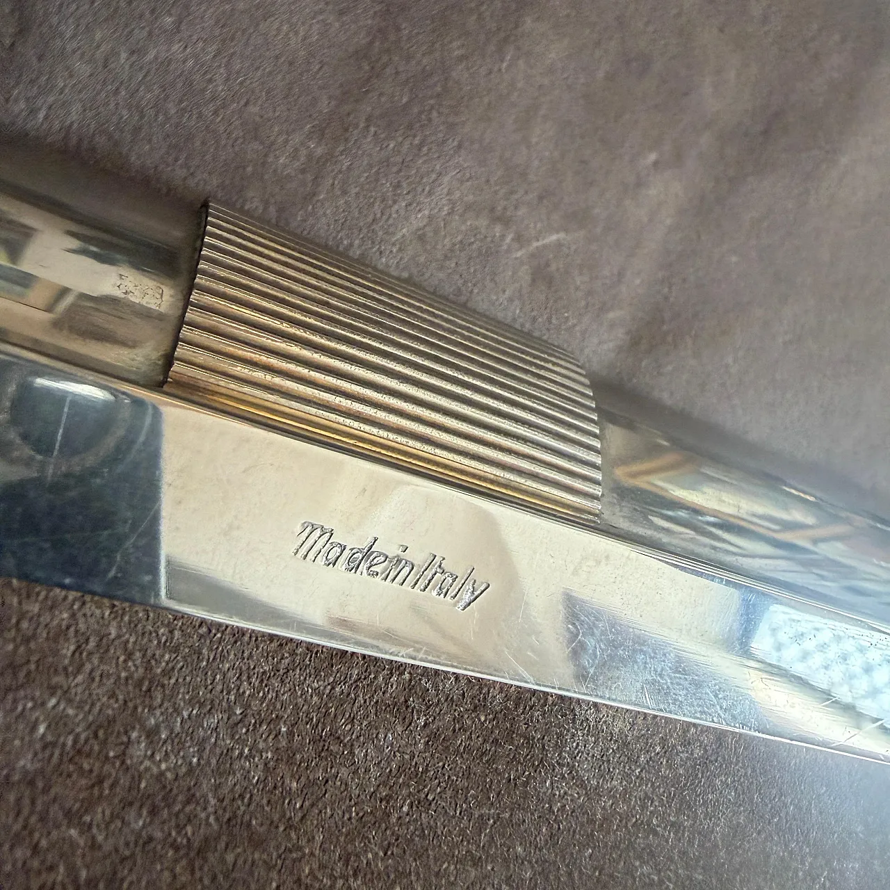 Silver plated and mirrored glass tray by Tommaso Barbi, 1970s 6