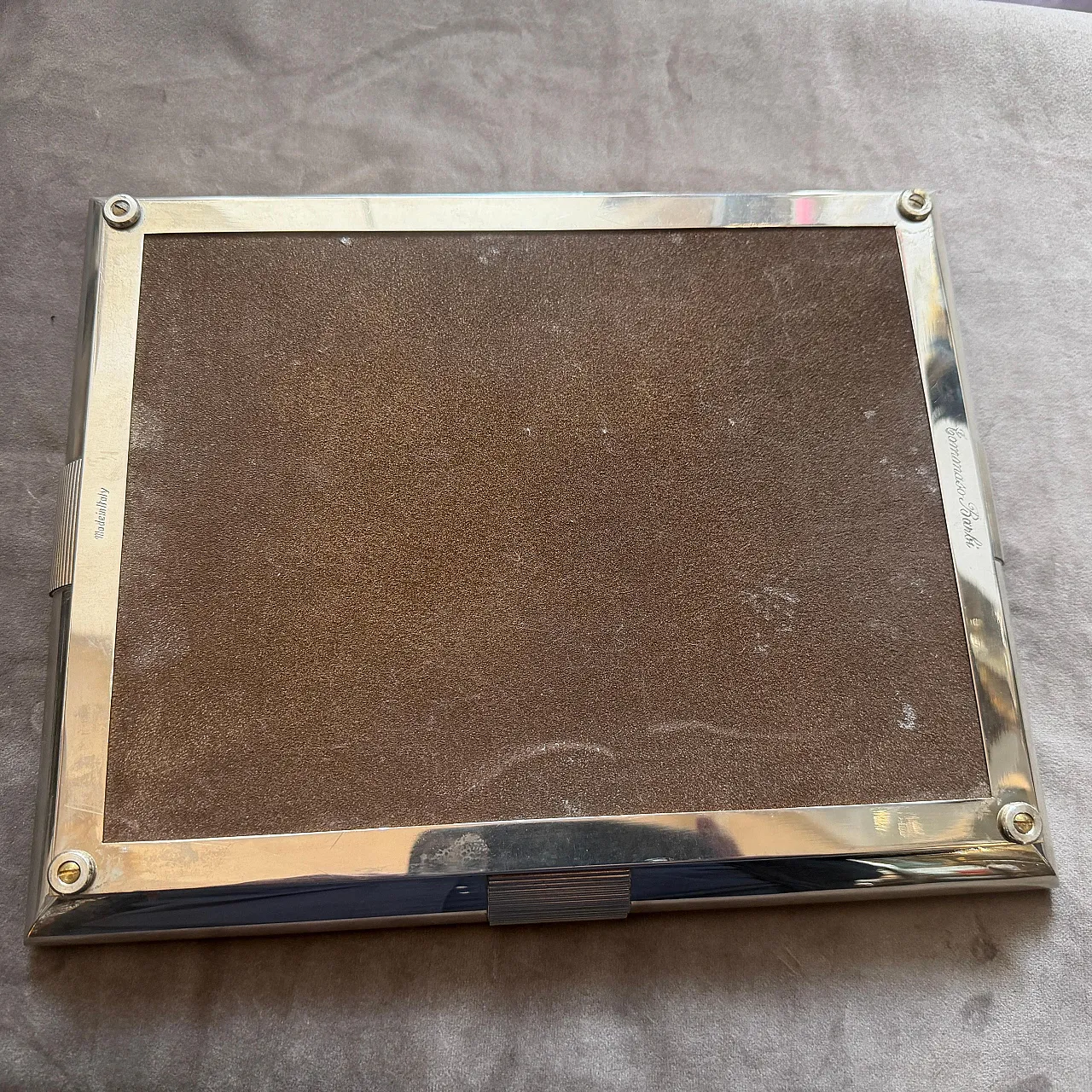 Silver plated and mirrored glass tray by Tommaso Barbi, 1970s 7