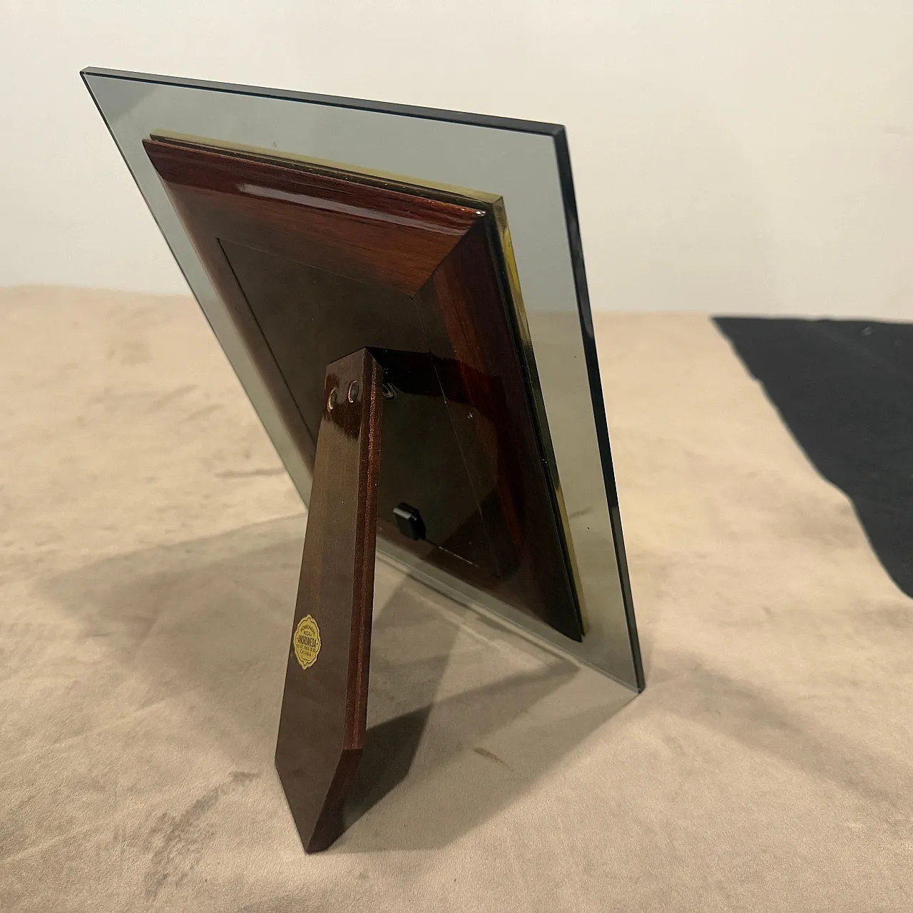 Brass and smoked glass luxury picture frame, 1960s 7