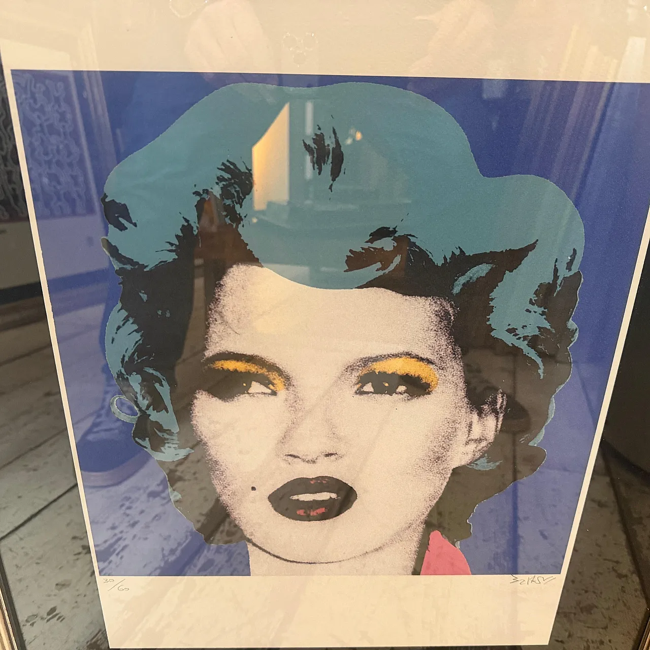 Litografia di Banksy con cornice di Kate Moss 30/60, anni 2000 7