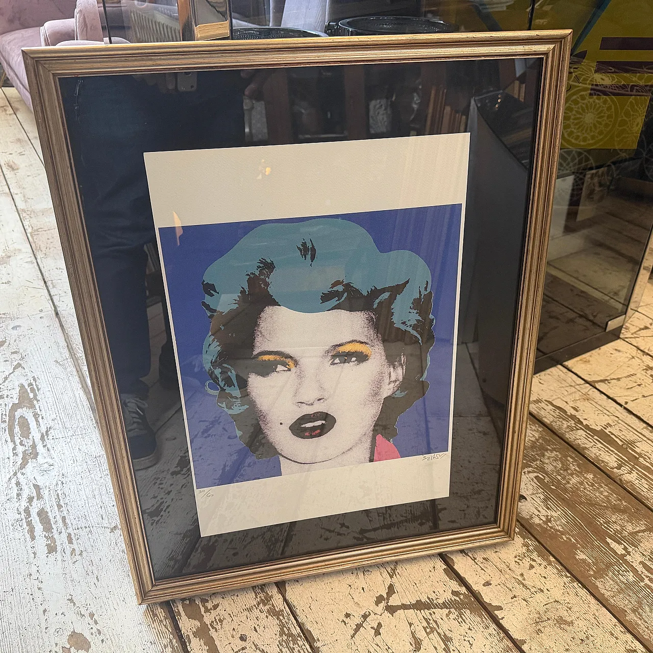 Litografia di Banksy con cornice di Kate Moss 30/60, anni 2000 12