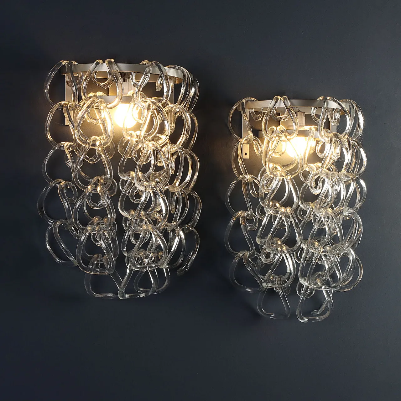 Giogali pair of wall lamps by A. Mangiarotti for Vistosi, 20th century 1