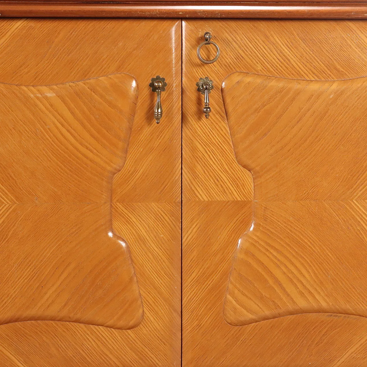 Mobile impiallacciato in larice e piano in vetro, '900 9