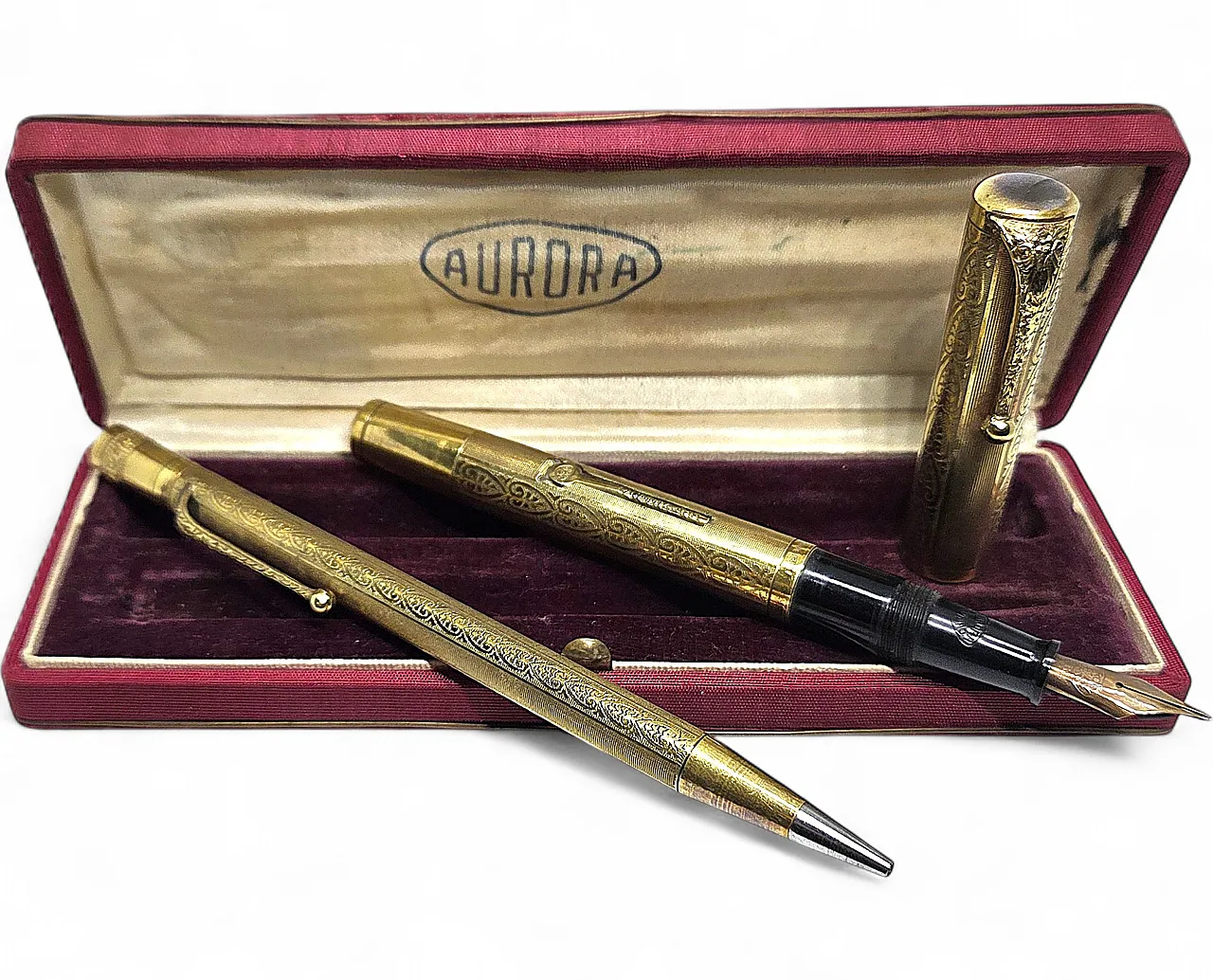 Aurora Set Lever Fountain Pen mechanical Pencil 14KR, 30s 26