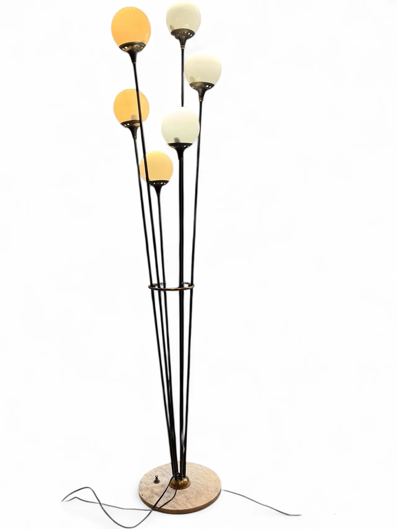 Lampada da terra alberello stilnovo lattimo '60 8