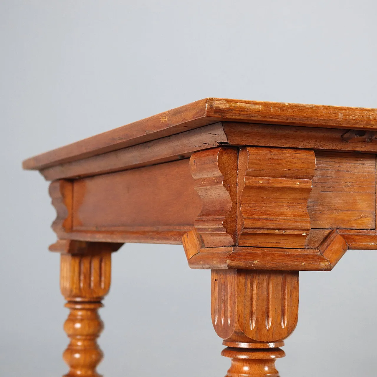 Scrittoio in rovere con inserto in formica sul piano, primo '900 6