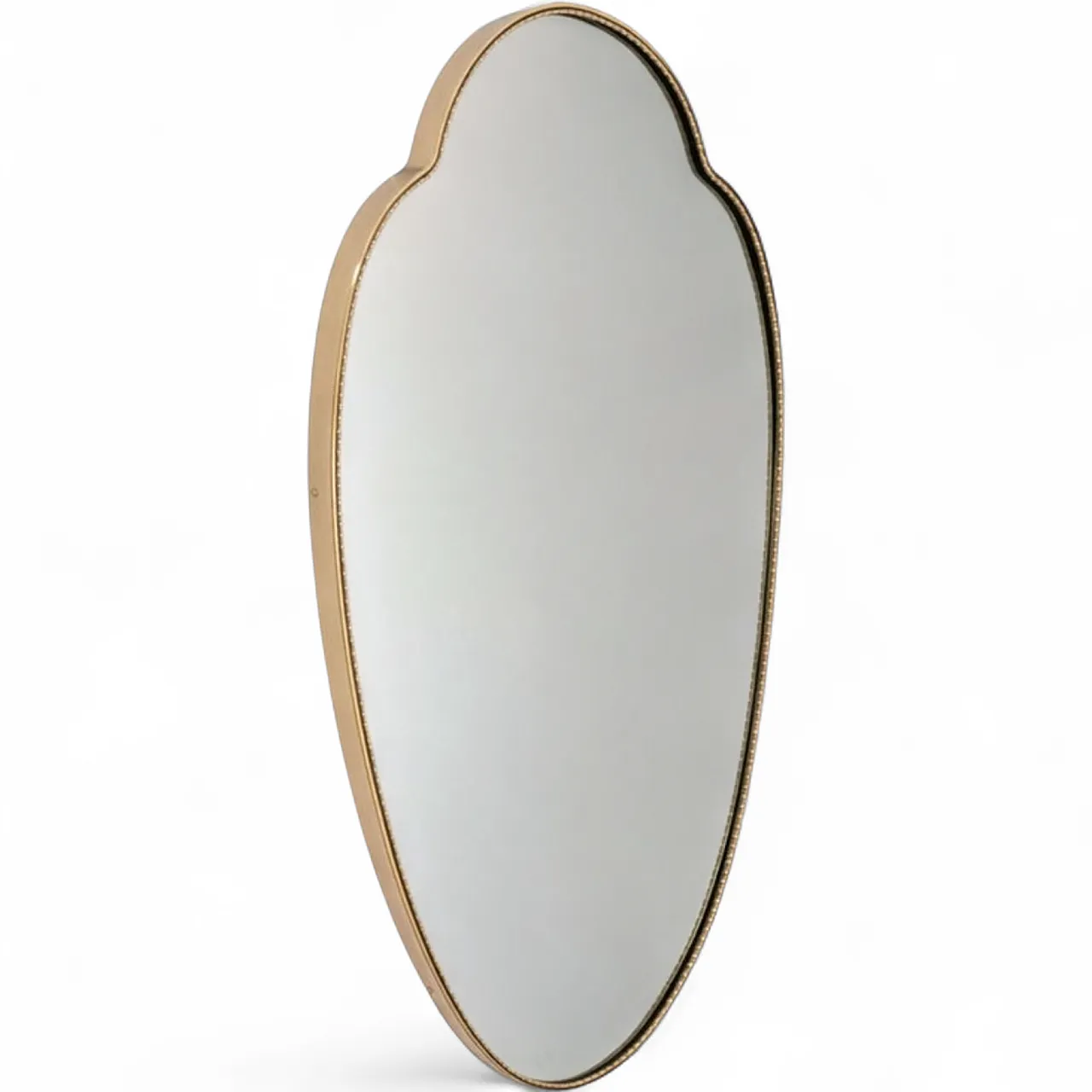 Specchio in ottone a forma di scudo stile Gio Ponti, anni ’50 10