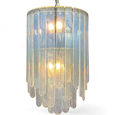 Opalescent Murano glass chandelier by Carlo Nason for Mazzega, 70s