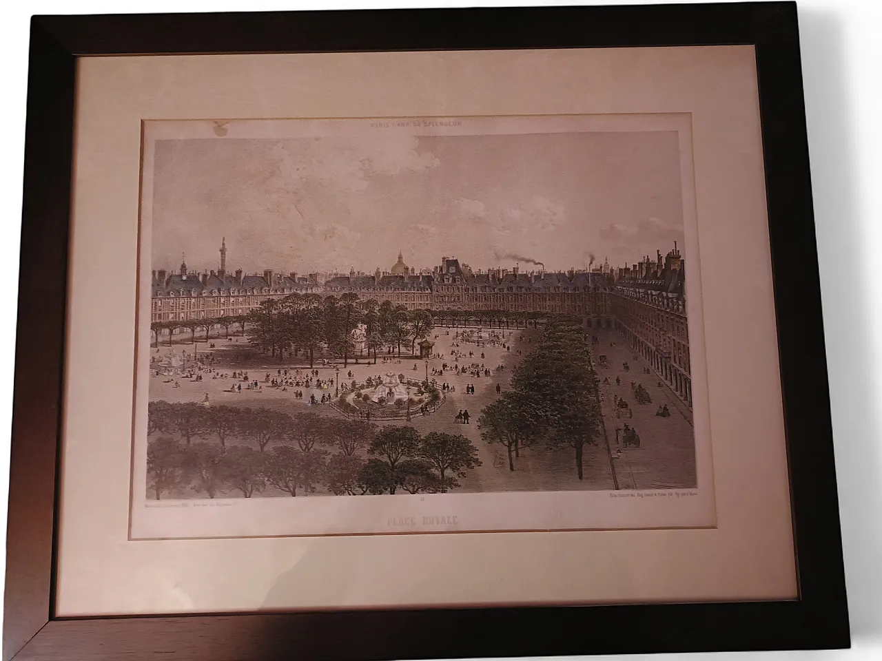 Place des Vosges Parigi Litografia di Felix Benoist, '800 4