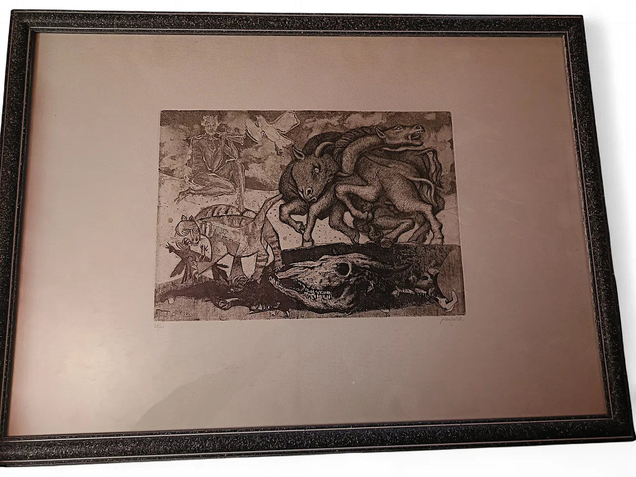 Acquaforte "Omaggio a Picasso" di Giancarlo Vitali, anni '80 4