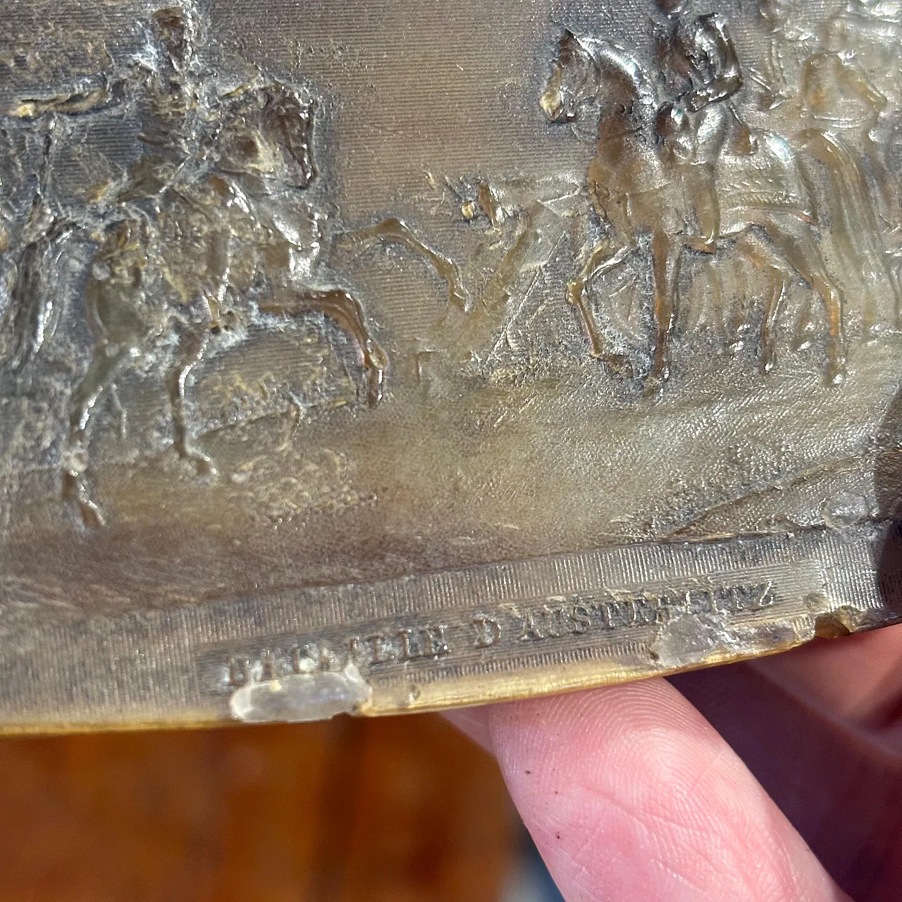 Bone snuffbox engraved Napoleon battle, 18th century 2