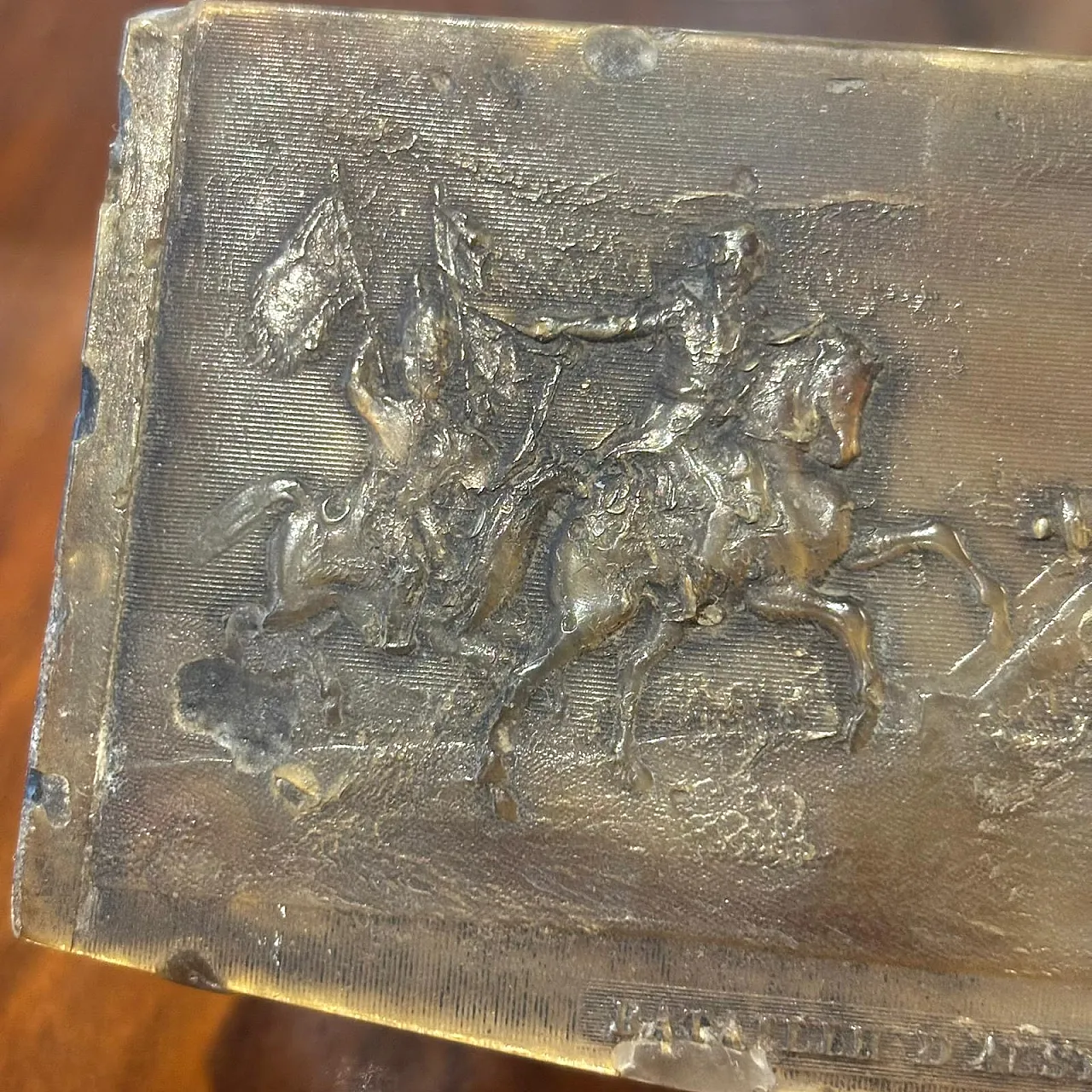Bone snuffbox engraved Napoleon battle, 18th century 4