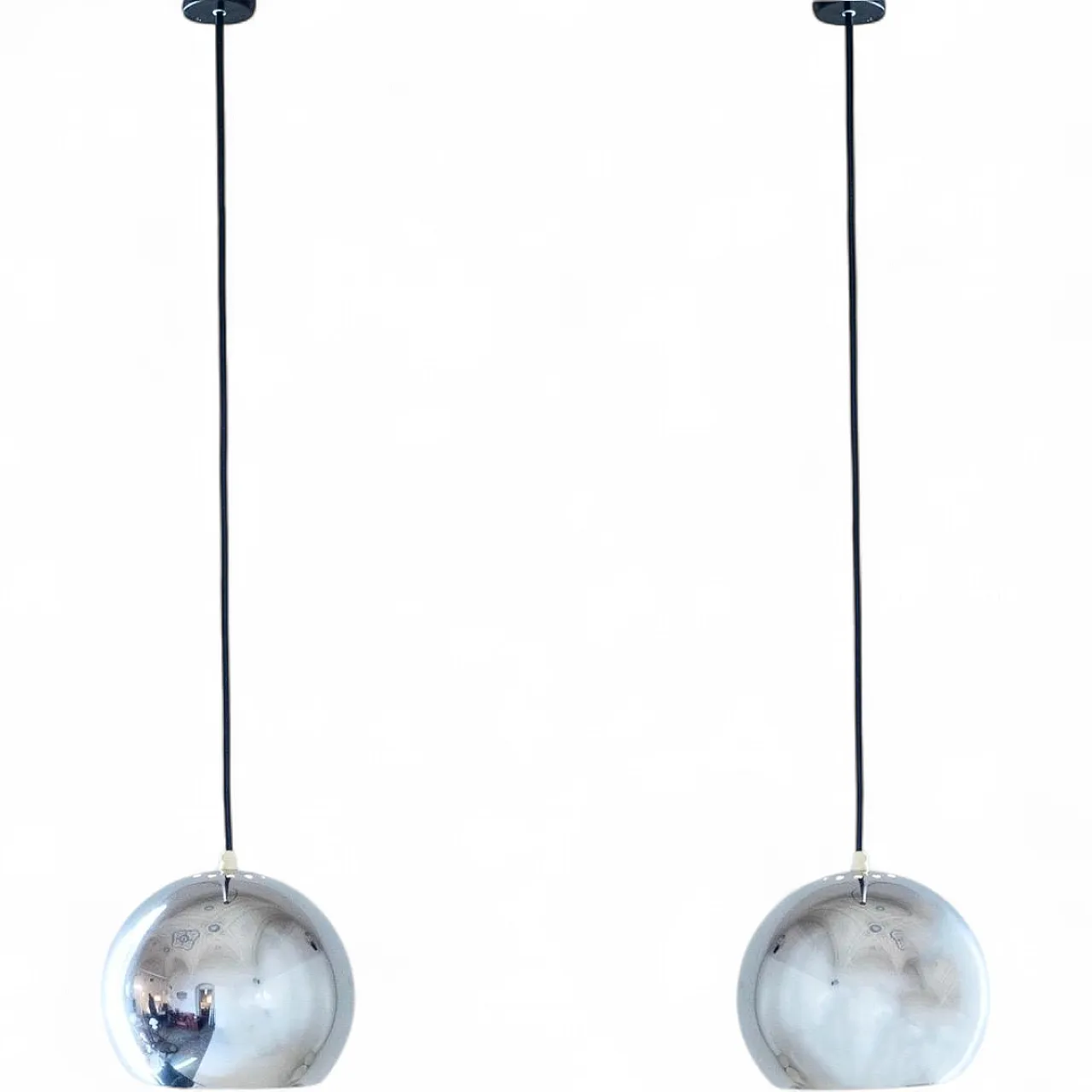 Pair of "Eyeball" pendant lamps by Goffredo Reggiani, 70s 16