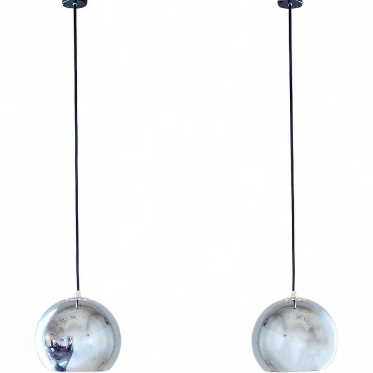 Pair of "Eyeball" pendant lamps by Goffredo Reggiani, 70s 17