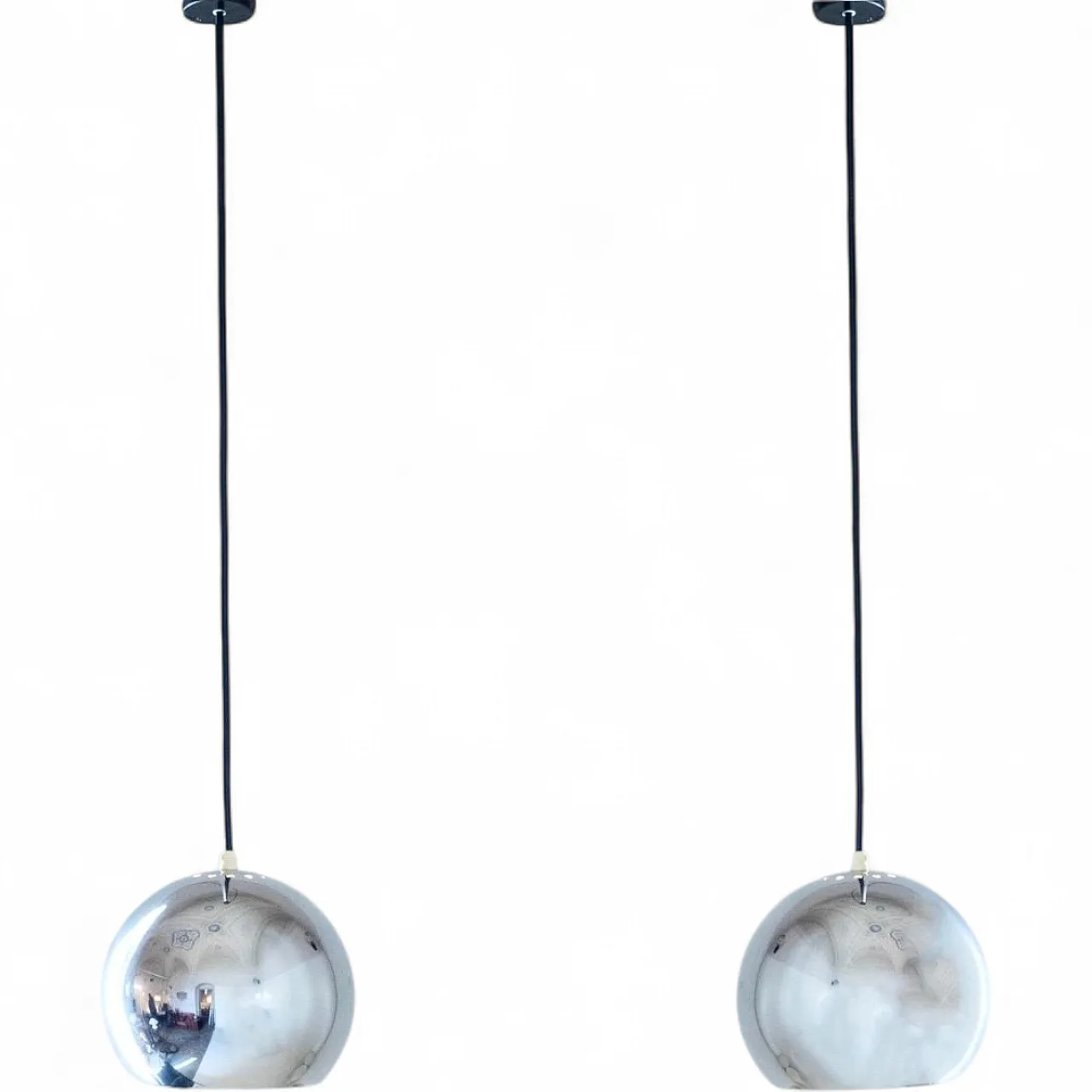 Pair of "Eyeball" pendant lamps by Goffredo Reggiani, 70s 18