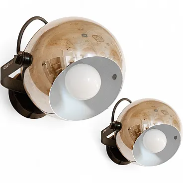 Pair of Industrial Appliques Alta Lite by Targetti, 70s