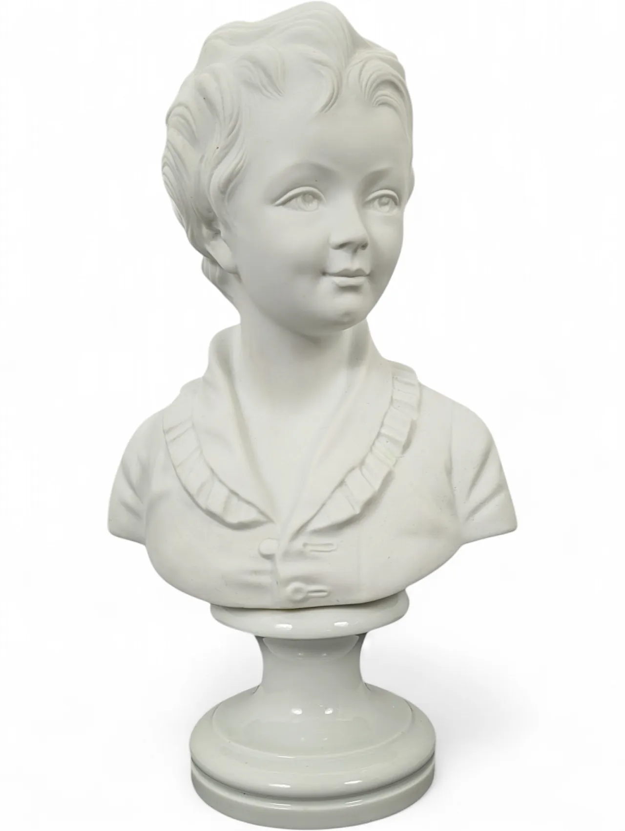 White bust of a Limonges boy in biscuit porcelain 8