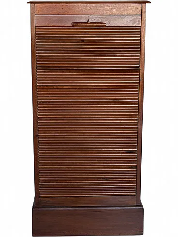 Solid wood filing cabinet with shutter, 1940s/50s