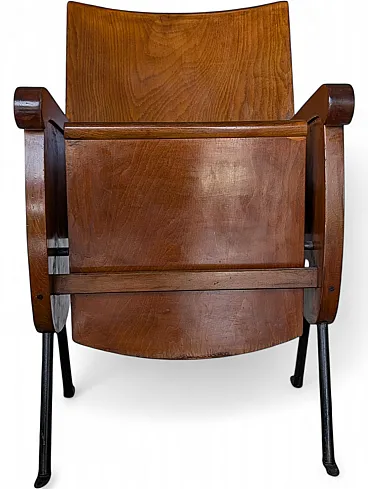 Vintage beech wood cinema chair, 1950s