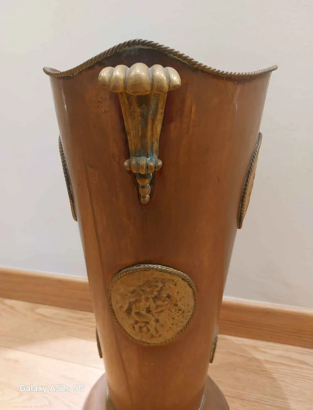 Copper and Brass Umbrella Stand, 1930s 5