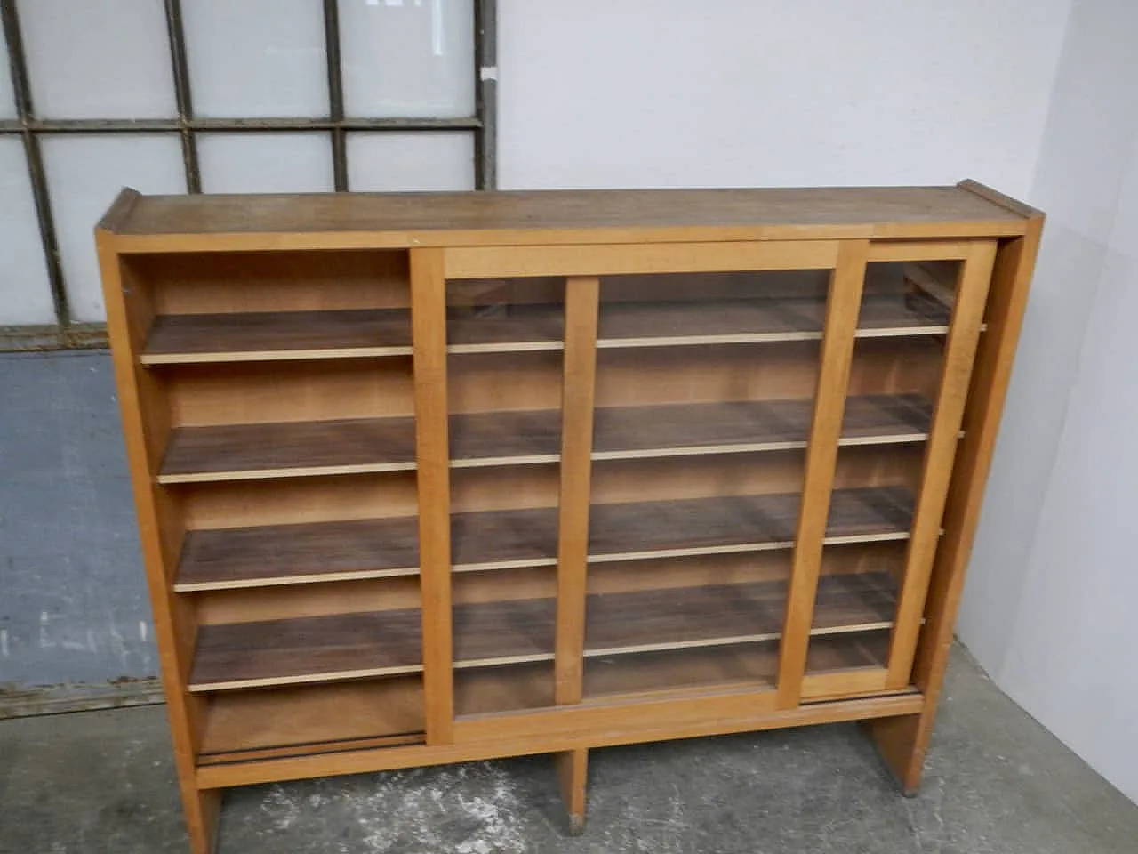 Fir blockboard bookcase 1970 1
