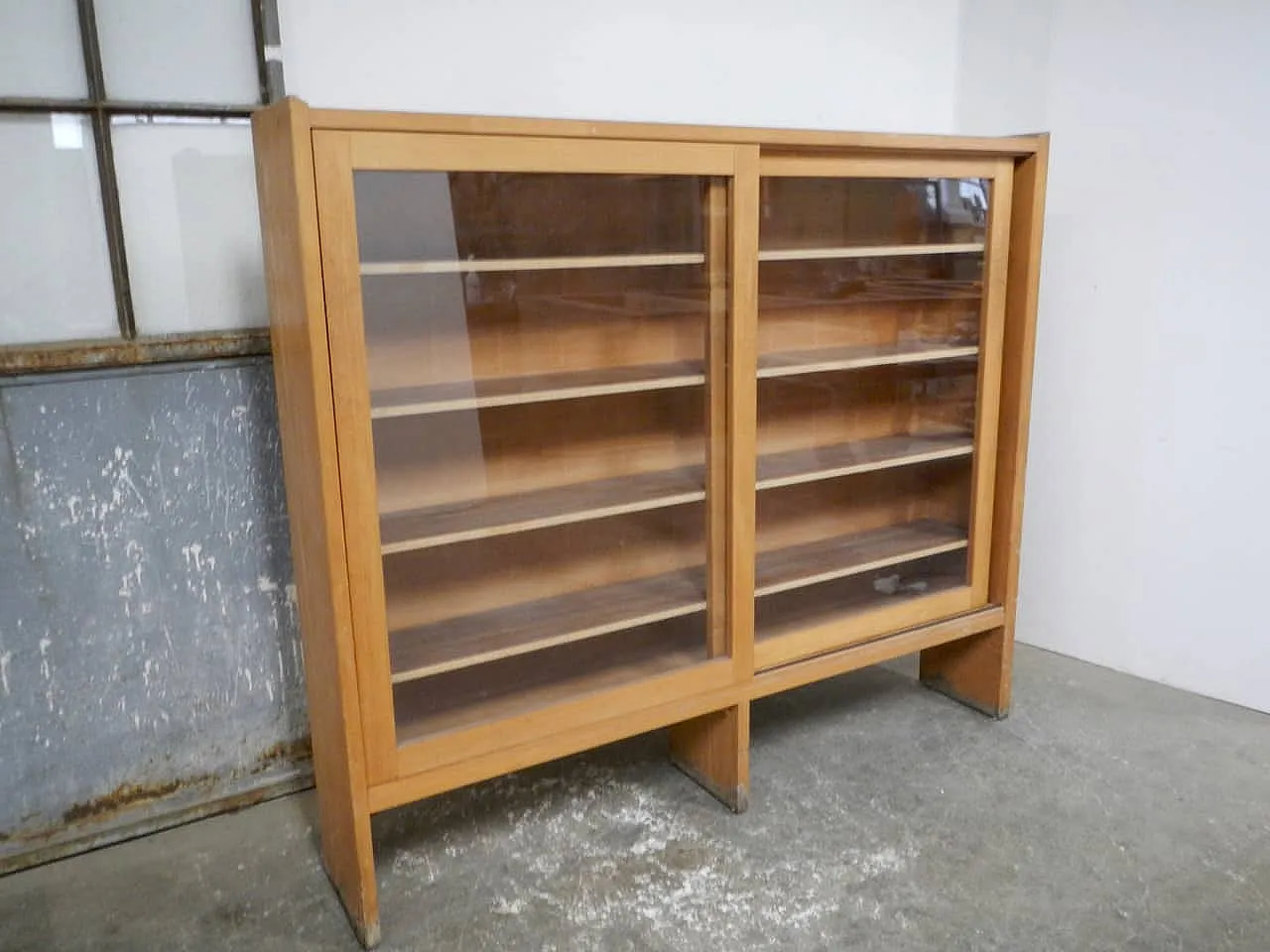 Fir blockboard bookcase 1970 2