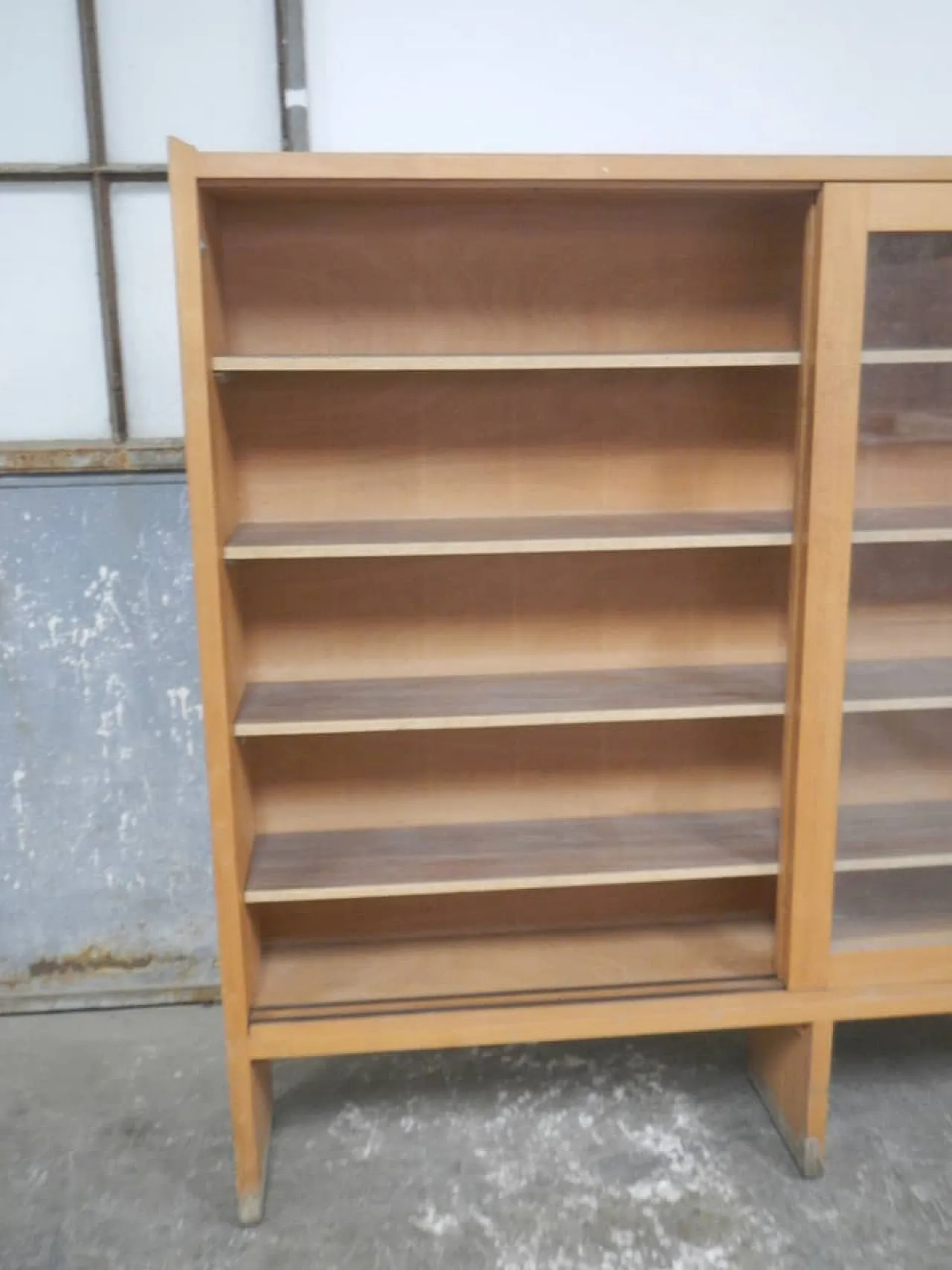 Fir blockboard bookcase 1970 6