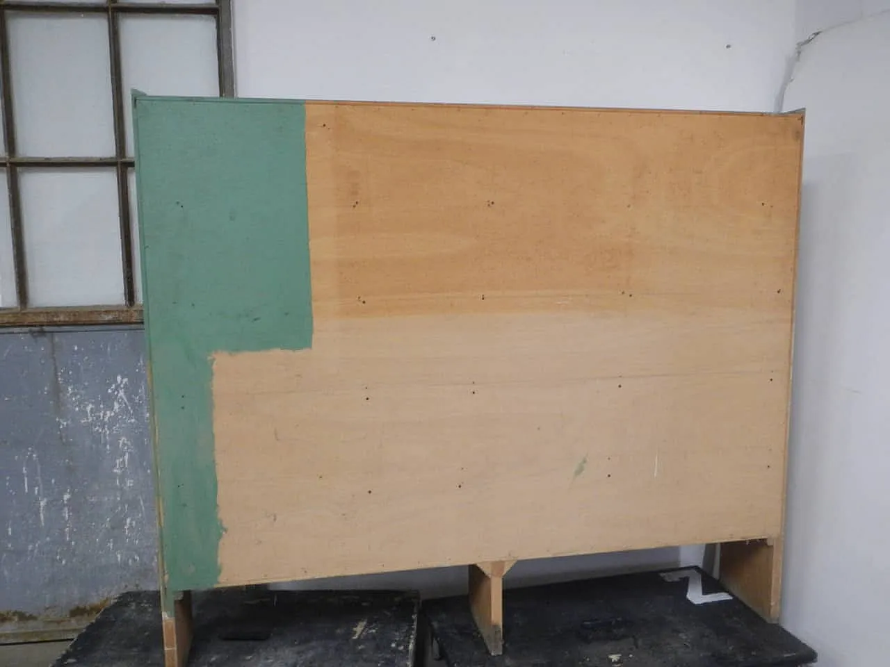 Fir blockboard bookcase 1970 8