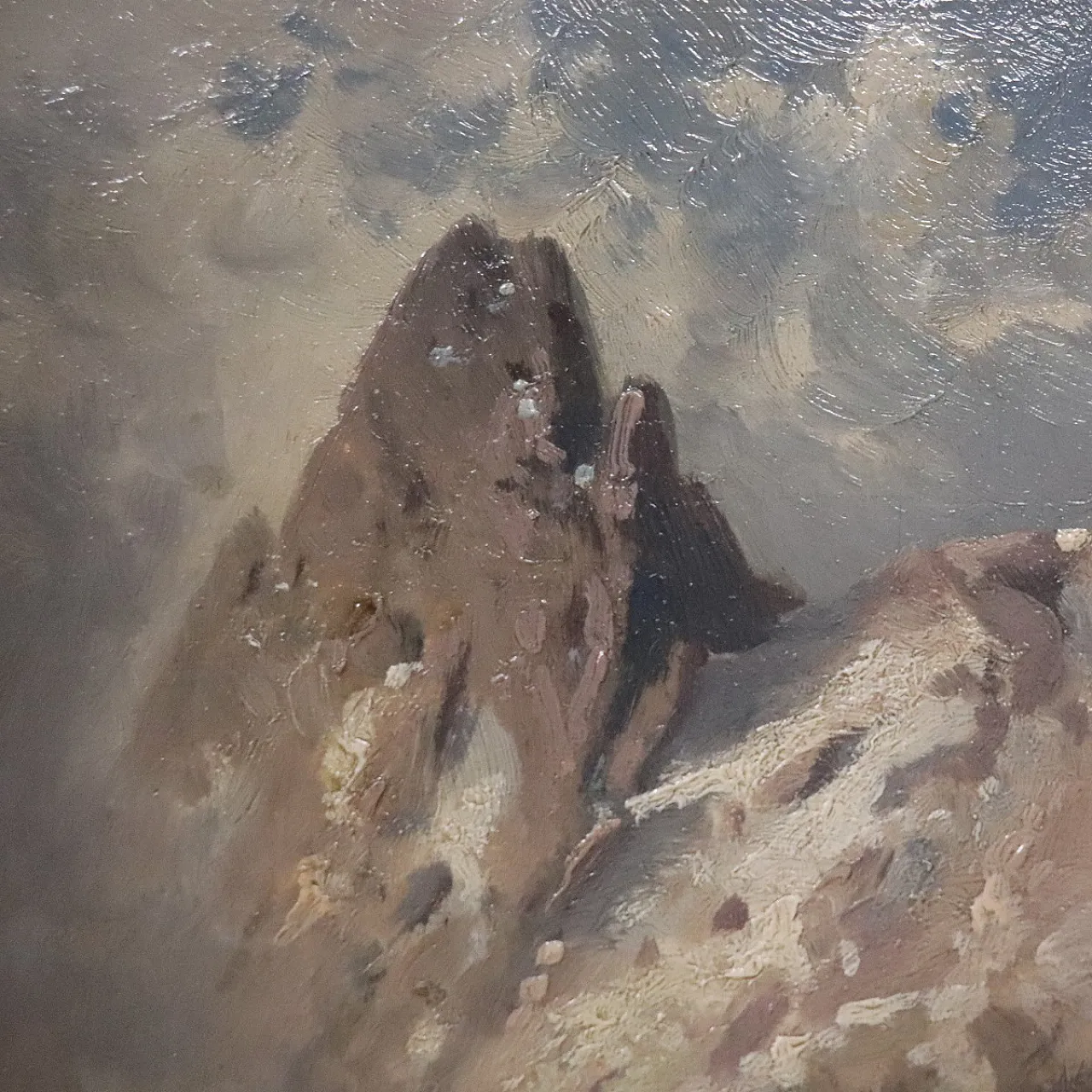 Oil painting on plywood, mountain landscape, 1972 5