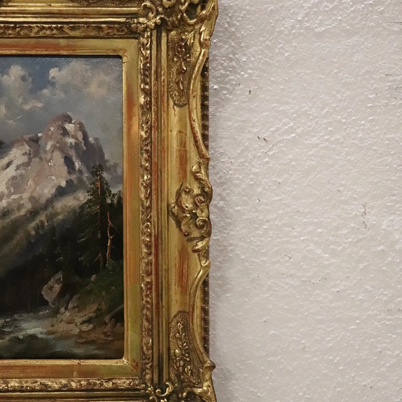 Oil painting on plywood, mountain landscape, 1972 12