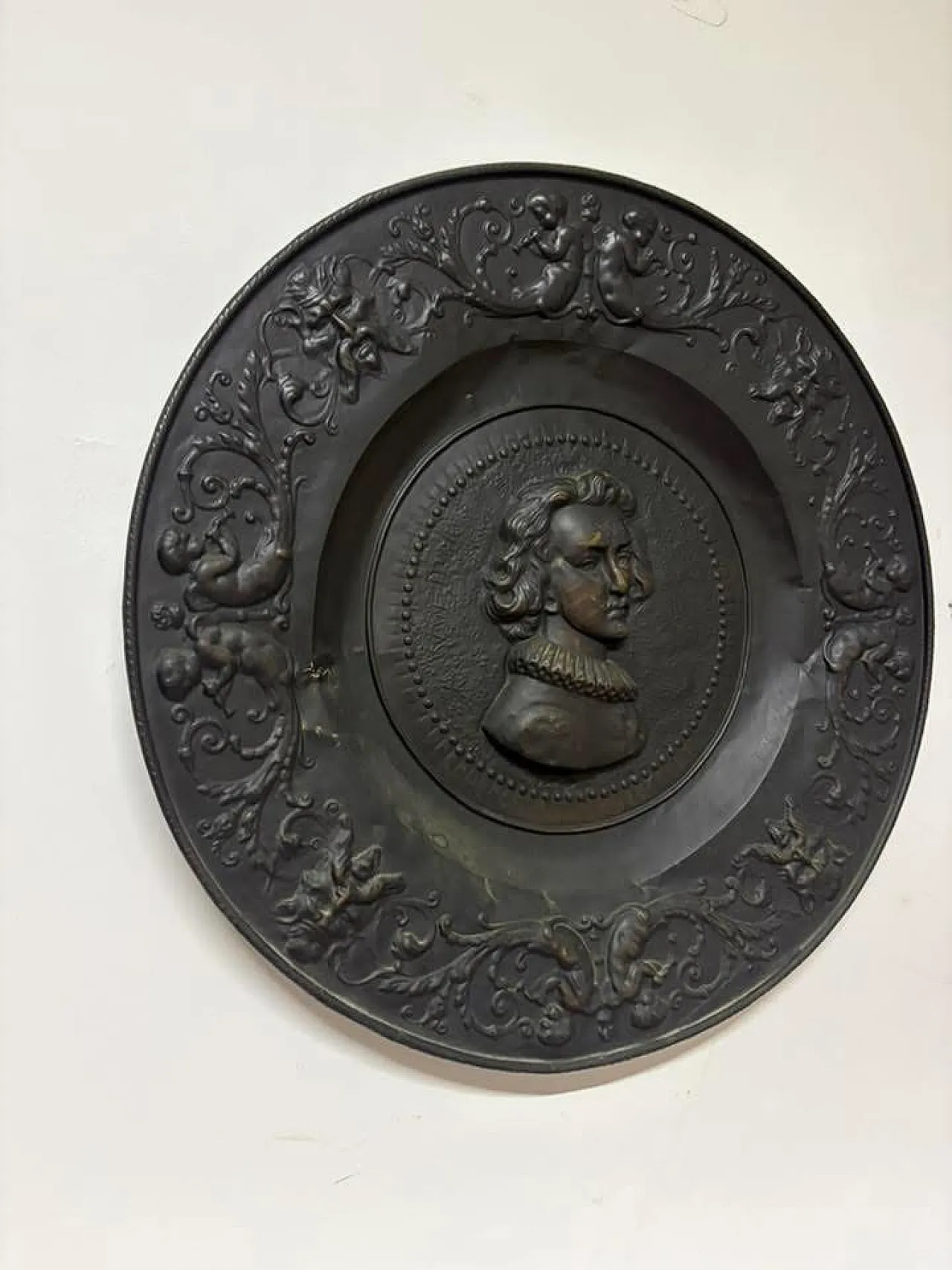 Piatto in bronzo e ottone, anni '30 2