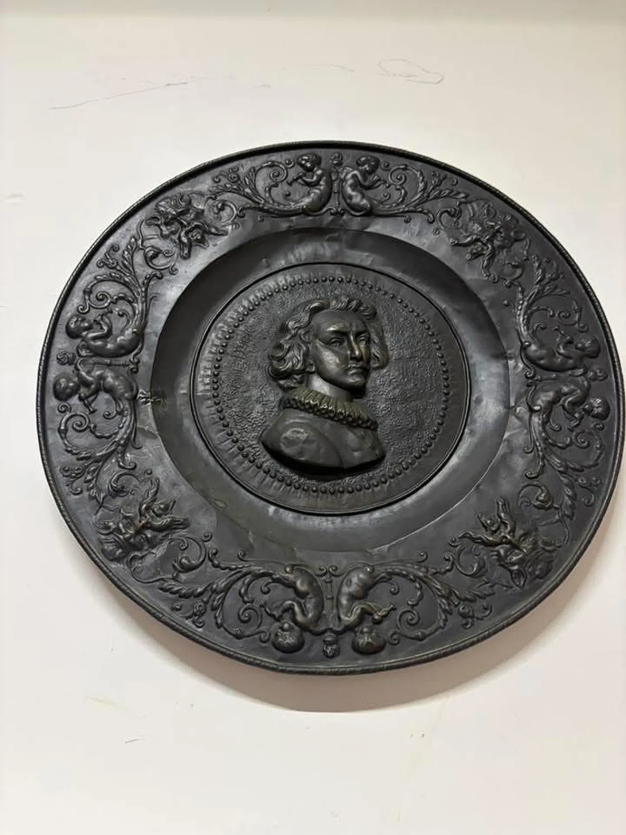 Piatto in bronzo e ottone, anni '30 4