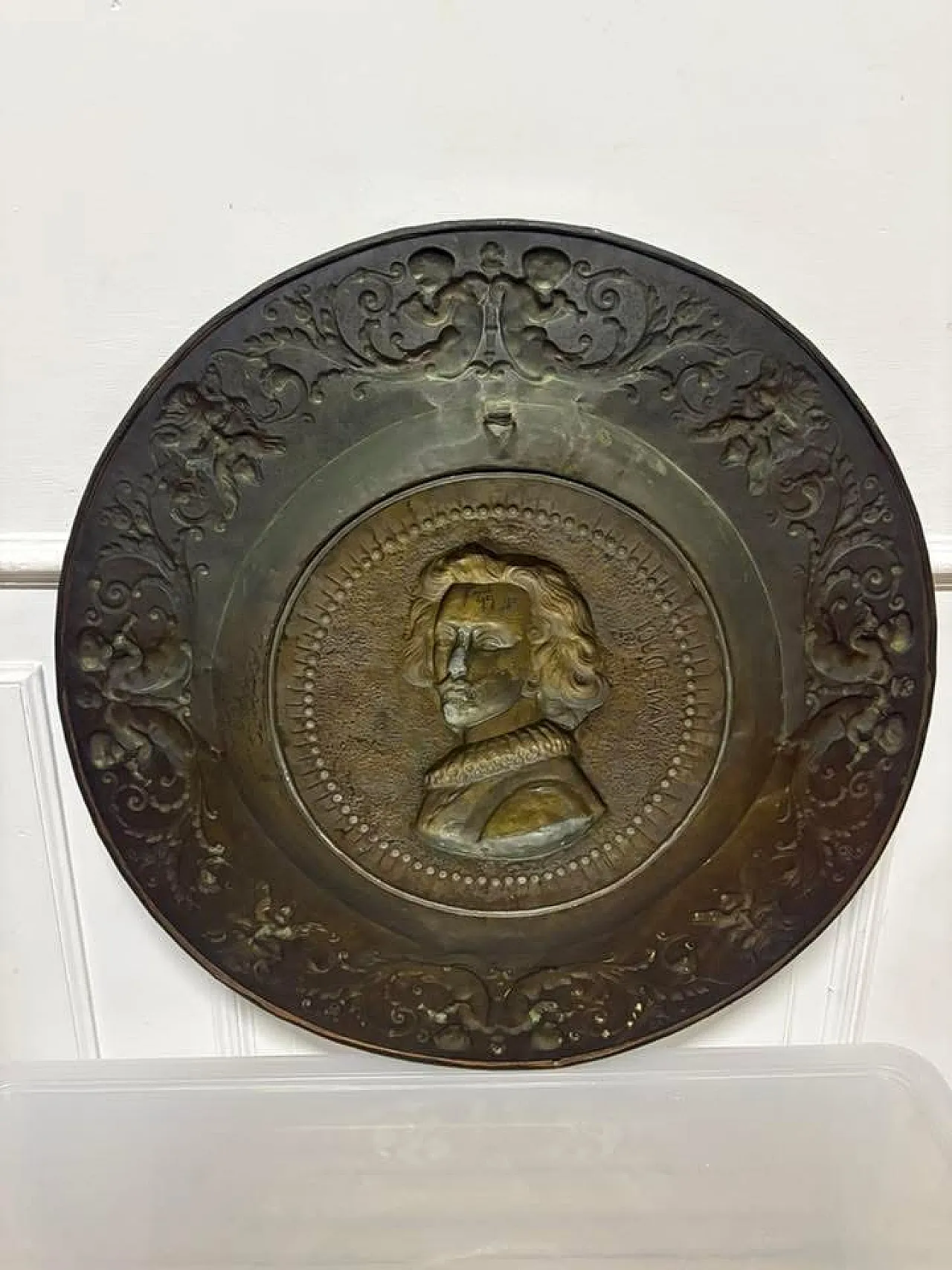Piatto in bronzo e ottone, anni '30 12