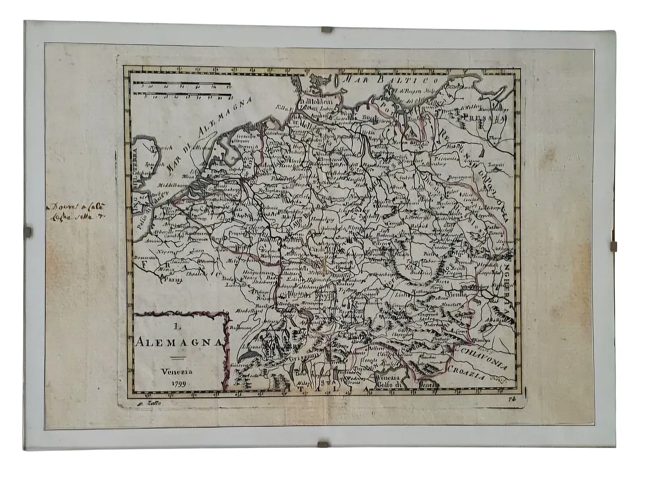 Antonio Zatta, L'Alemagna — Engraving on an antique framed Venetian map from 1799 1