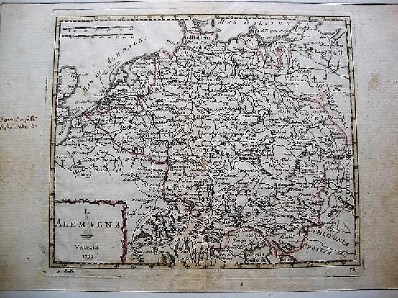 Antonio Zatta, L'Alemagna — Engraving on an antique framed Venetian map from 1799 2