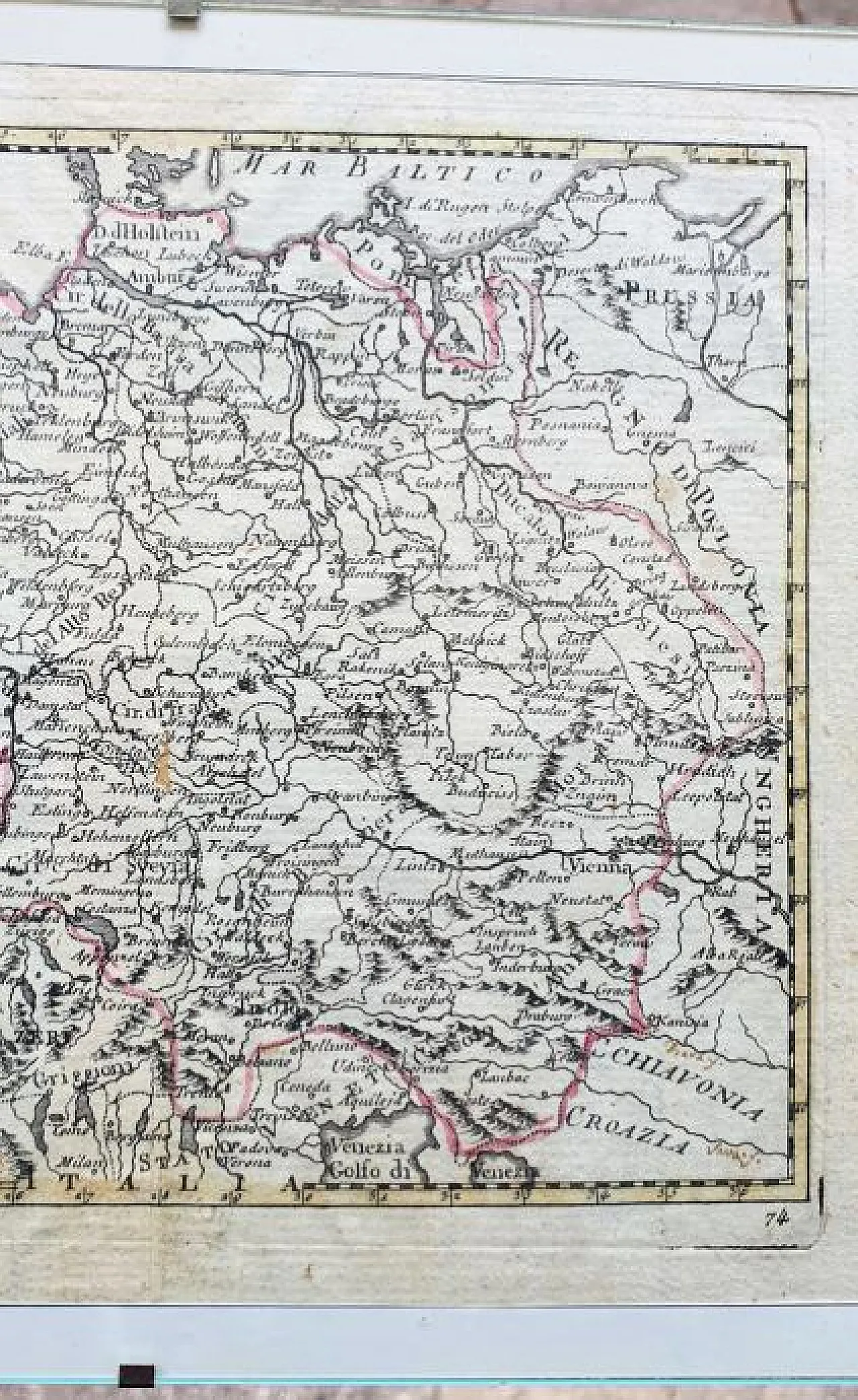 Antonio Zatta, L'Alemagna — Engraving on an antique framed Venetian map from 1799 5